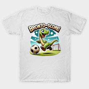 Dino Soccer Champion - Bronto-Score for the Win! T-Shirt